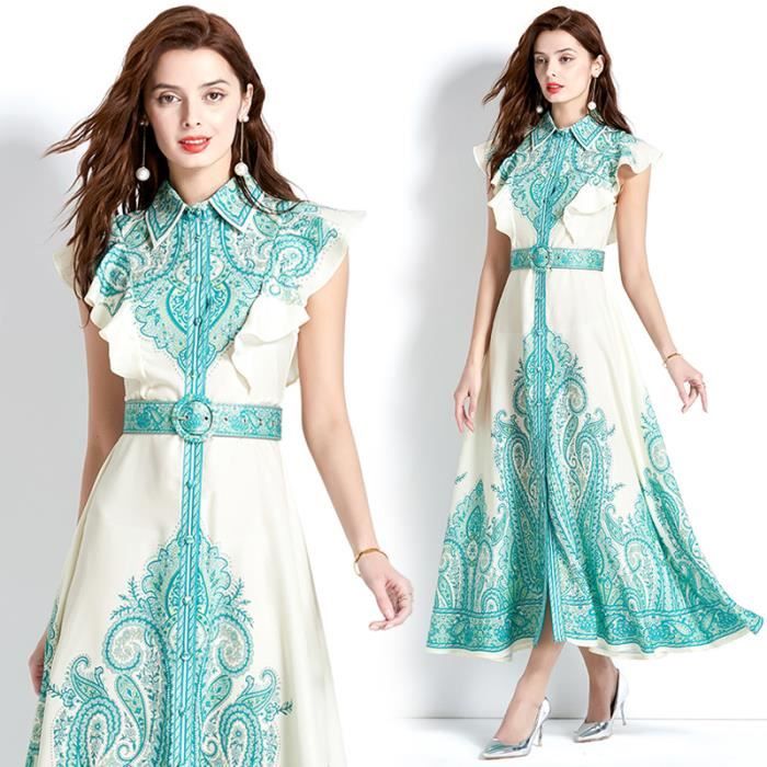 Robe midi trapèze vintage en velours à manches volantées et nœud papillon | Allegra K