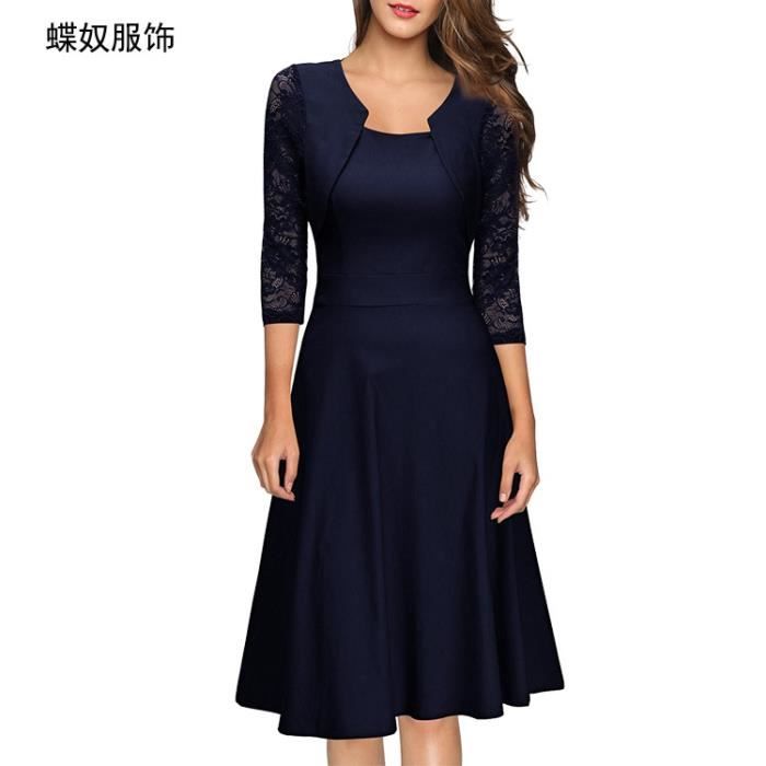 Robe évasée, courte, manches 3/4 noir La Redoute Collections | La Redoute