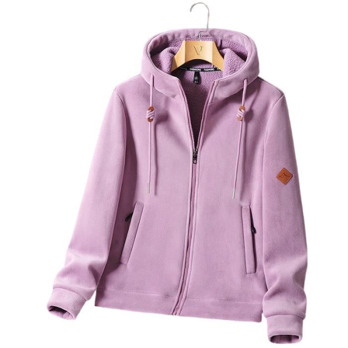 Manteau Polaire Femme - Veste D'Hiver Douce Et Chaude En Flanelle - Fermeture Éclair - Coupe Confortable - Pour Tous Les Jours