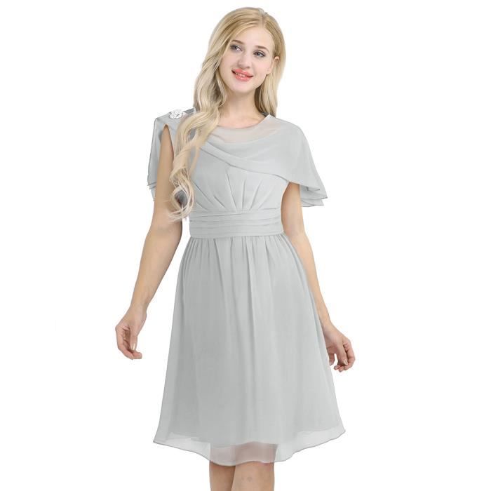 Robe De Soirée Femme Robe Mariage Cérémonie Strass Sans Manches Demoiselle Dhonneur Mousseline De Soie Cocktail Anniversaire 36 48