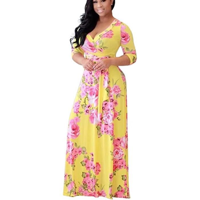 Modele robe top longue fleurie