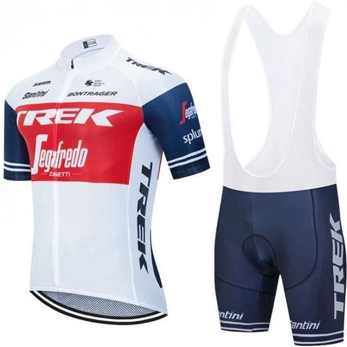 Ensemble Cuissard Maillot Cycliste Homme Equipe Pro Manches Courtes Blanc Cdiscount Sport