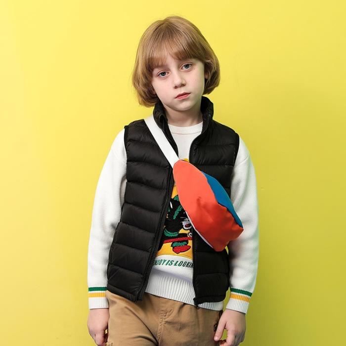 Doudoune sans manche pour enfant garcons et filles Poids leger doudoune en duvet de canard 4 15 ans Noir Cdiscount Pret a Porter