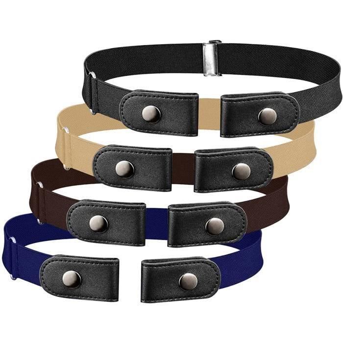 JNYUTEEN 6 Pièces Ceinture Sans Boucle, Ceinture Élastique Invisible Femme Homme, Sans Boucle Élastique Ceintures Réglable Ceintures Femme Robe Pour Jeans Pantalon Robe