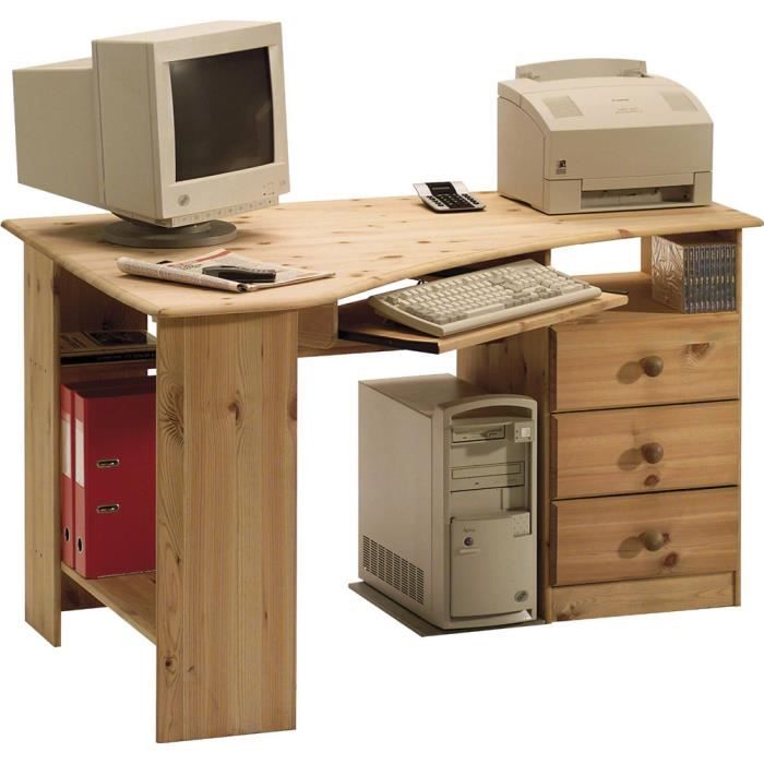 Meuble De Bureau En Pin Massif Coloris Naturel Huile 73 X 133 X 95 Cm Achat Vente Bureau Meuble De Bureau En Pin Mas Soldes Sur Cdiscount Des Le 20 Janvier Cdiscount