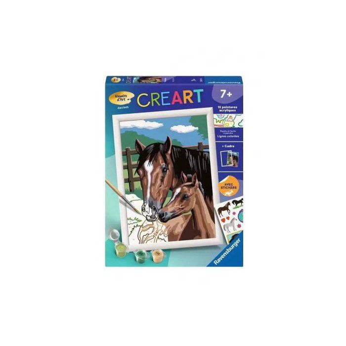 Peinture Numero D Art Chevaux Tendresse 15 Couleurs Tableau Moyen Format Achat Vente Kit Peinture Peinture Numero D Art Chevaux Cdiscount