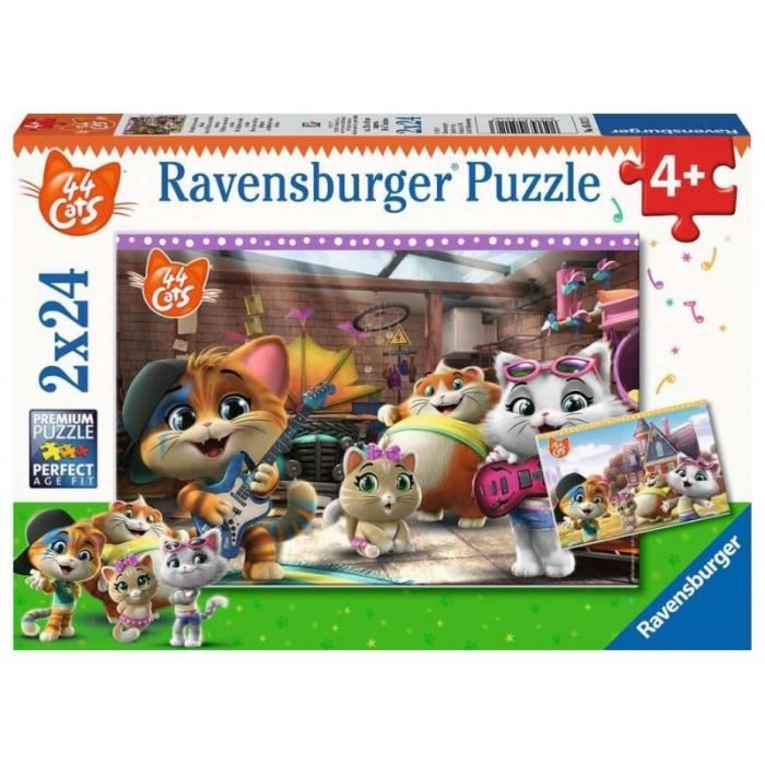 Puzzle Ravensburger Tractopelle et Tracteur Forestier 2x24 pièces 07802