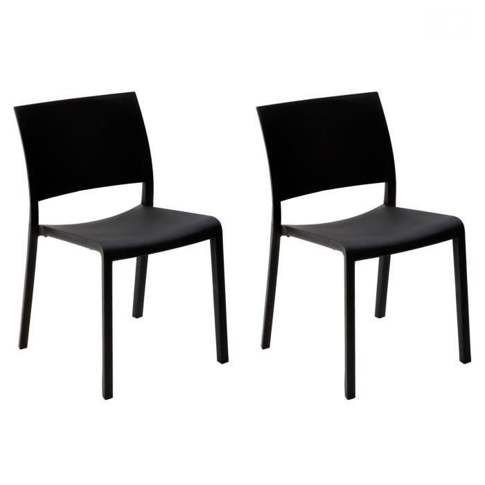 chaise de jardin empilable resol fiona en plastique polypropylène et fibre de verre noir
