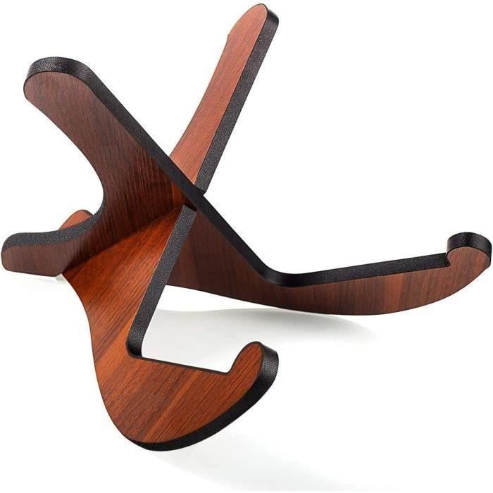 Support De Guitare Universel En Bois Brun, Antidérapant Et Réglable | Stand Bois