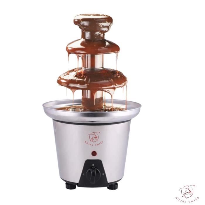 Fontaine à chocolat - ROYAL SWISS - 3 niveaux - 90W - Acier inoxydable
