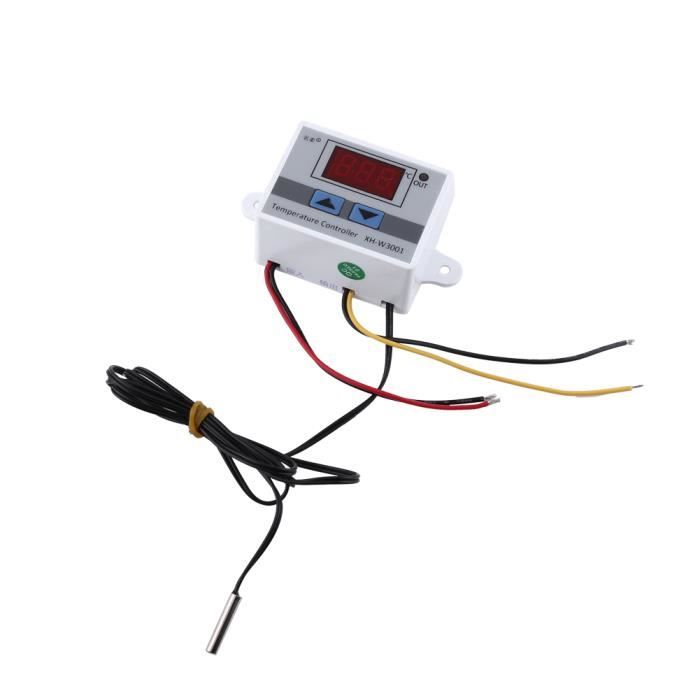 Thermostat digital de haute précision avec sonde - SALALIS - XH-W3001 DC12V -Blanc - 60x45x32mm