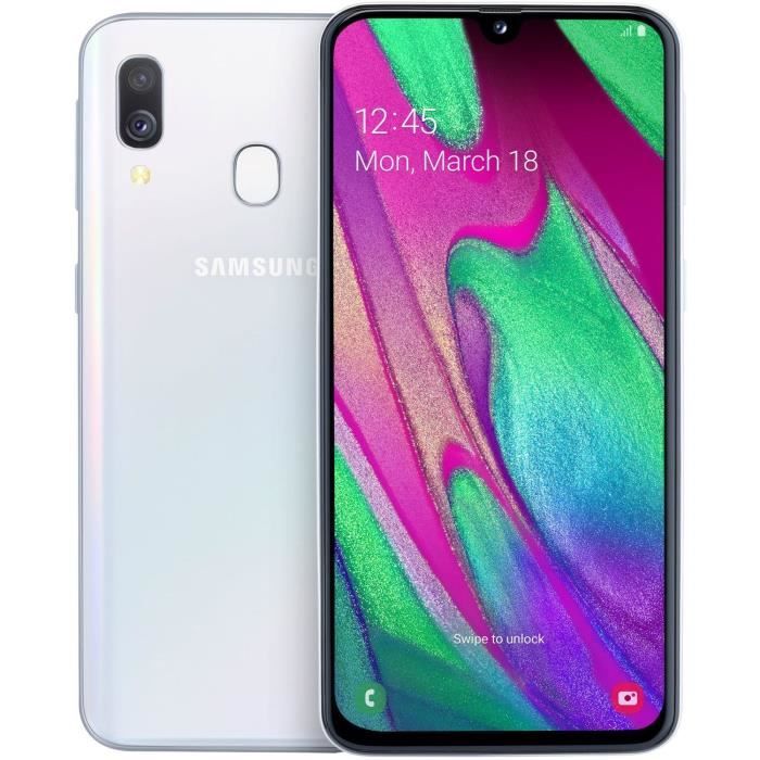 SAMSUNG Galaxy A40 64 go Blanc - Double sim - Reconditionné - Etat correct