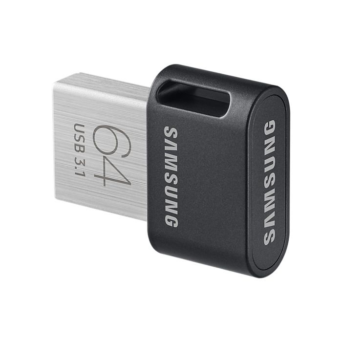 Samsung FIT Plus 64GB 64 Go 3.1 (3.1 Gen 1) Connecteur USB Type-A Pivotant 31 g Noir Acier inoxydable