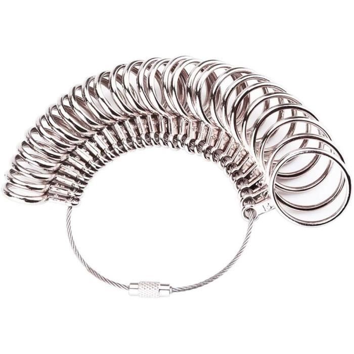 Jauge De Taille De Bague En Métal - Set De 27 Anneaux, Mesure US 1-15 / EU 41-76, Pour Bijoutier Ou Particulier