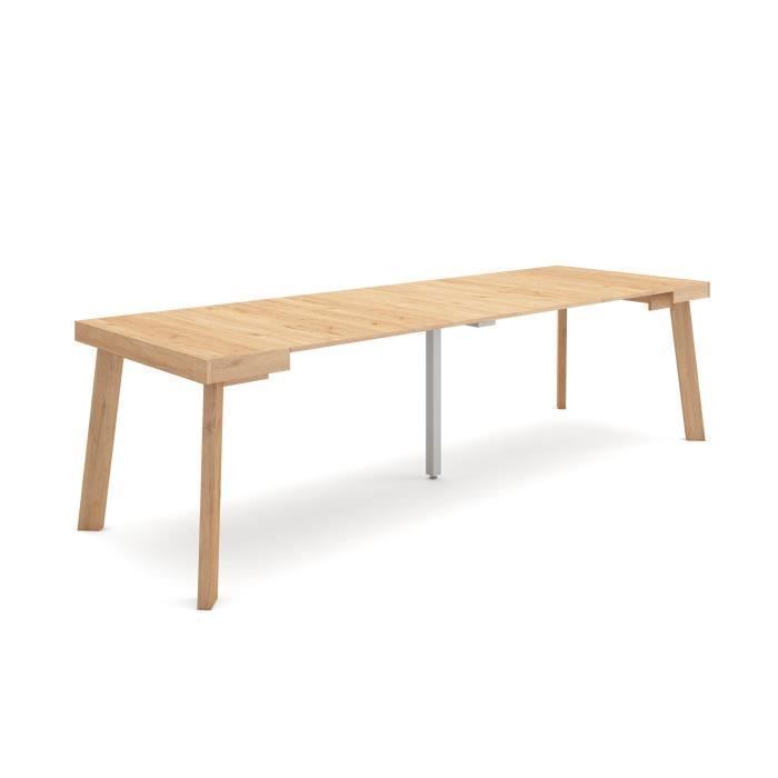 Table console extensible 260 Pour 12 personnes 262x90x72 6cm Pieds en bois Chêne RF3086