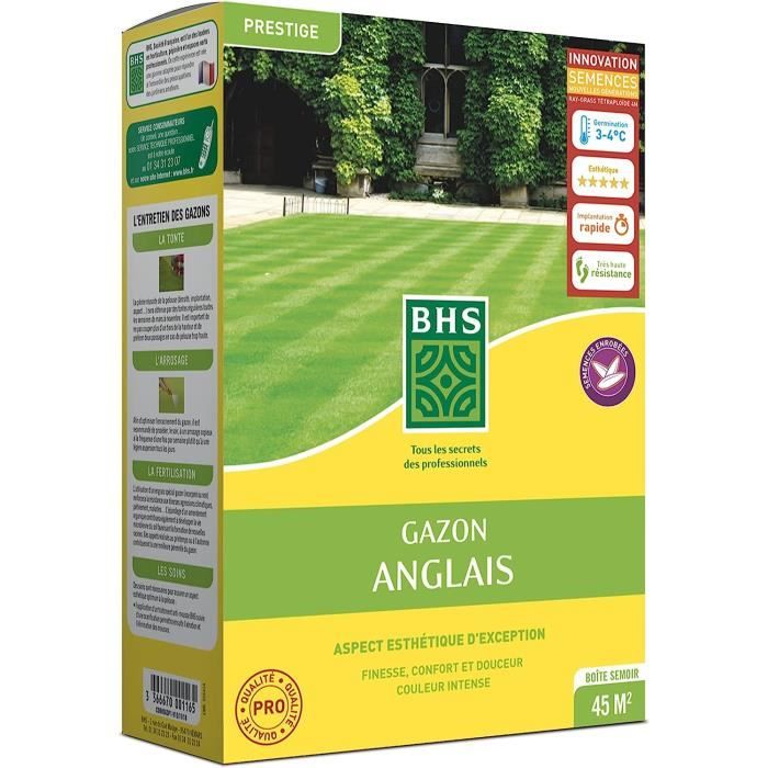 Gazon Anglais Vilmorin 1 Kg - Semence Pour Pelouse Fine Et Dense, Tapis Vert Haute Qualité