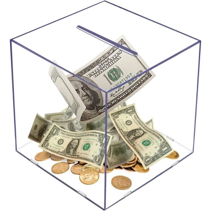 Tirelire Carrée en Acrylique - sans Ouverture Banque D'épargne - Pot D'économie pour Adultes Et Enfant, Qui Ne S'ouvre Pas, Doit Se Casser pour S'ouvrir,Convient comme Cadeau d'anniversaire Tirelire Carrée en Acrylique - sans Ouverture Banque D'épargne - Pot D'économie pour Adultes Et Enfant, Qui Ne S'ouvre Pas, Doit Se Casser pour S'ouvrir,Convient comme Cadeau d'anniversaire