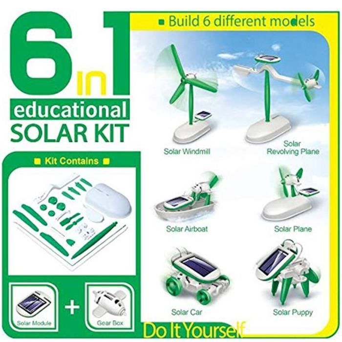 Kit Robot Solaire 6 En 1 – Jouet éducatif STEM, énergie Solaire, Construction, Pour Enfants 8-12 Ans