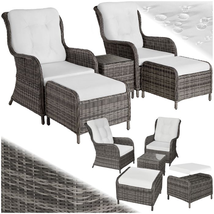 TECTAKE  salon de jardin benissa - gris 403351