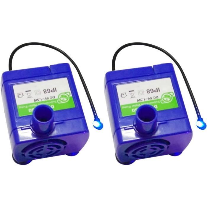 Lot De 2 Pompes à Oxygène Solaires 5W - Débit 0,8 L/min - Pour Bassin, Aquarium - Profondeur Max 1 M