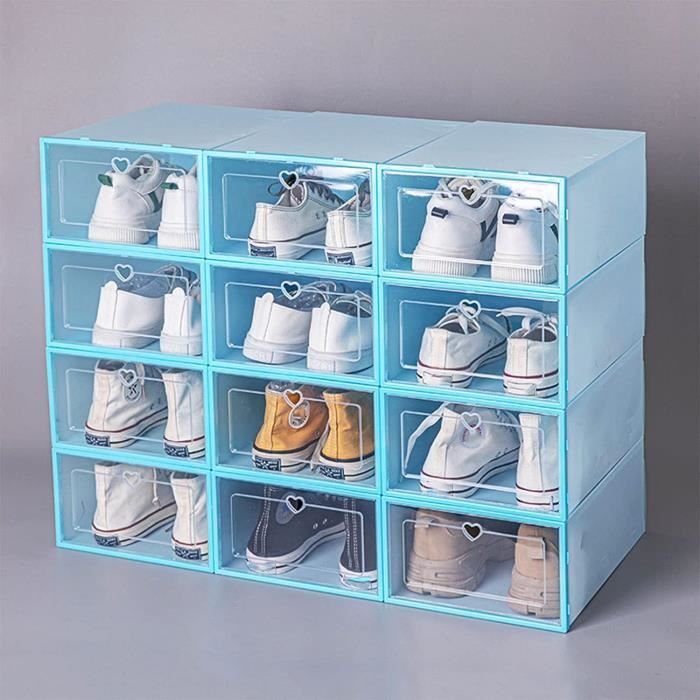 Ruucy Lot de 6 boîtes de rangement à chaussures avec porte magnétique