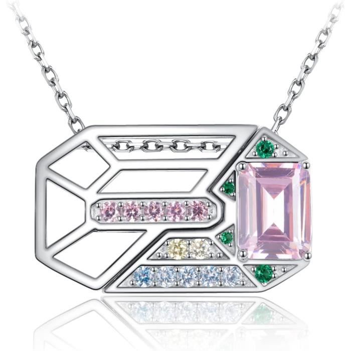 Collier Art Déco Chaîne Pendentif Rubis Synthétique Et Marcassites - Argent 925, Occasion