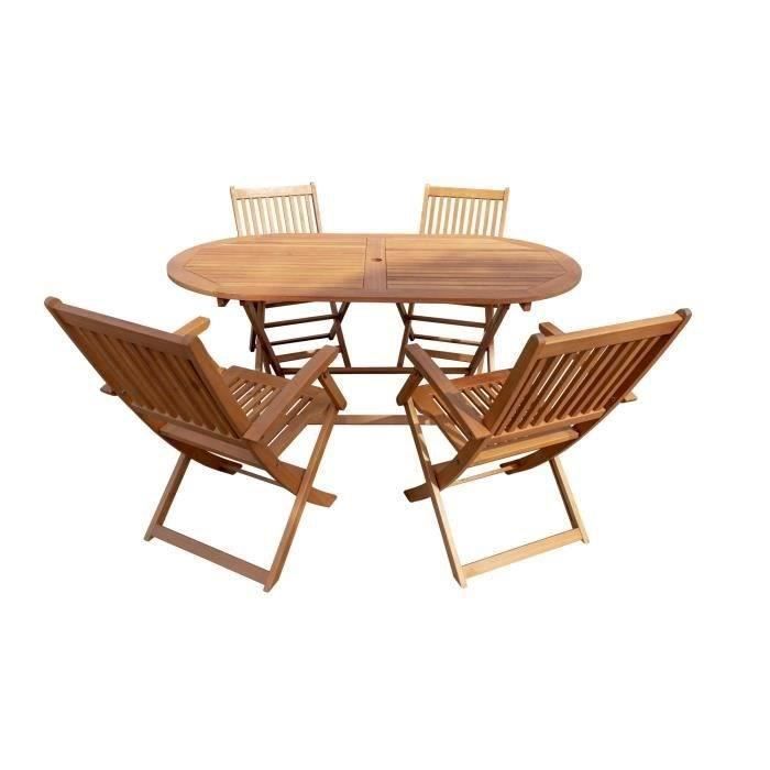 Ensemble Repas De Jardin 4 Personnes Table Pliante 160x85cm Et 4