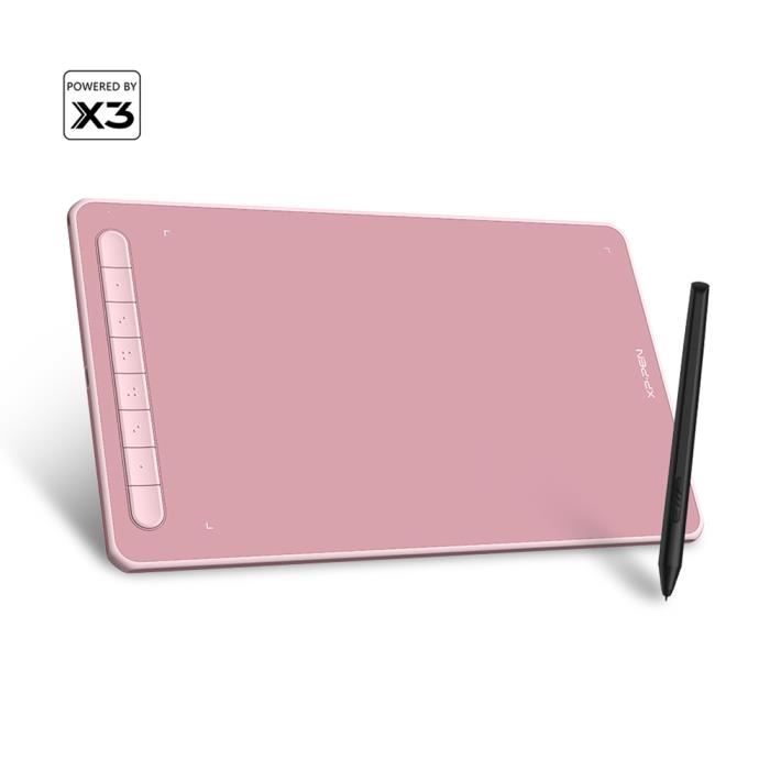 XP-PEN DECO L Tablette Graphique 10x6 Pouces Stylet avec Puce X3 Elite Compatible Mac Windows Chrome et Linux - Rose