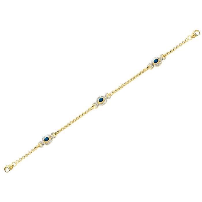 COEUR SAPHIR & Perle Blanche Vintage Chic Femme 18K or blanc rempli bracelet COEUR SAPHIR & Perle Blanche Vintage Chic Femme 18K or blanc rempli bracelet