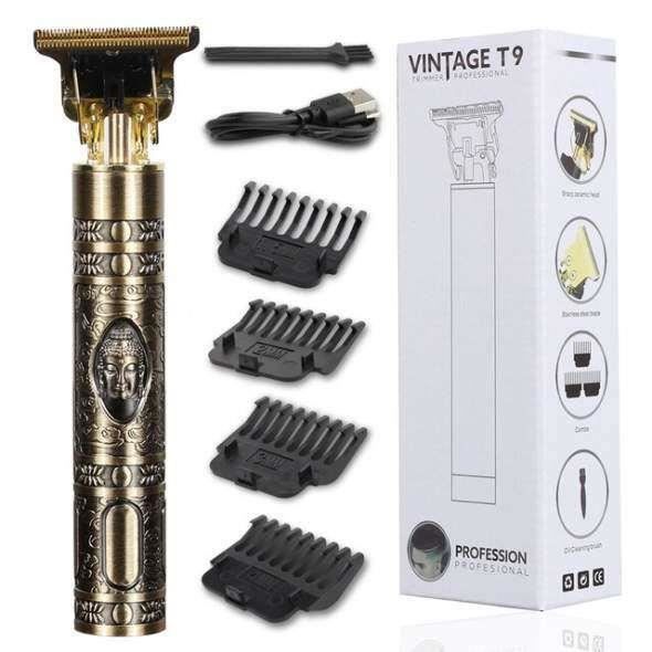 Tondeuse à Cheveux Sans Fil Vintage T9 - 4 Sabots (1.5 à 4mm) - Pour Homme - Neuf