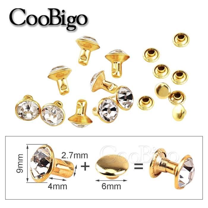 320 Ensemble De Rivets Coniques En Laiton Pour Vêtements 4 Couleurs Rivets En Cuir Avec Poinçon