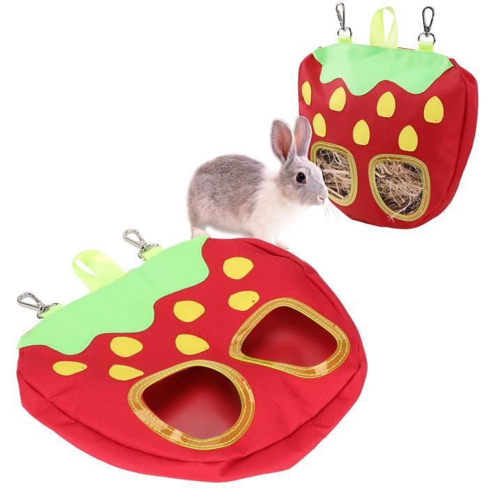 Sac à Foin Suspendu Pour Lapins, Chinchillas - Grande Capacité - Toile Résistante Aux Griffes - Tailles S Et L - Facile à Nettoyer