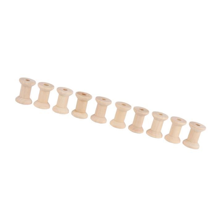 BENECREAT 120 Pcs Bobines Ruban Bois + 60 Clips – Organiseur Couture & DIY