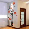 Amovible 3D Prune Vase Stickers Muraux Salon TV Fond Murale Home Decor Taille XS (PV-005)   OBJET DE DECORATION MURALE-1
