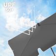 Parasol de Balcon rectangulaire 180 x 125cm - SONGMICS - Gris - Protection UPF 50+ - Toile avec revêtement en PA-1