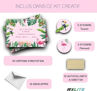 RXLITE Kit preiu créatif et ludique de 10 Cartes d'invitation