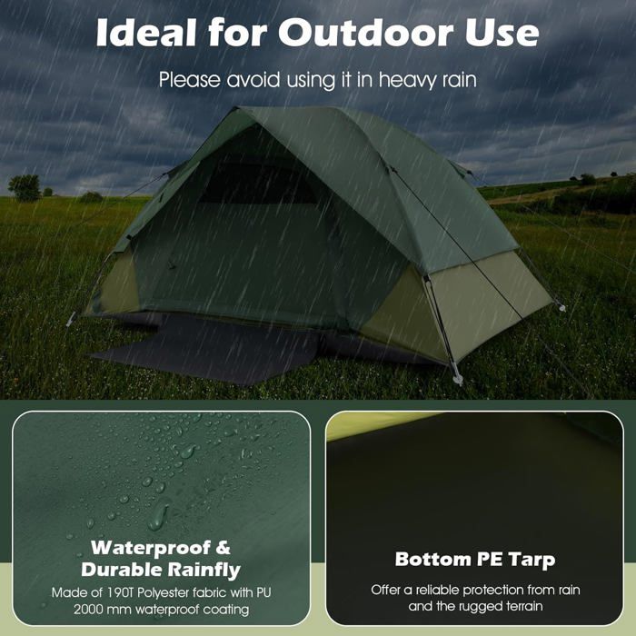 GOPLUS Tente De Camping 5 Personnes Tente Familiale Coupe