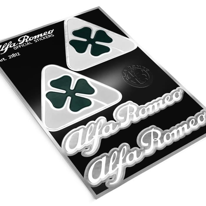 Lot De 2 Insignes Trèfle Alfa Romeo QV - Métal Vert/noir - 55mm - Neuf