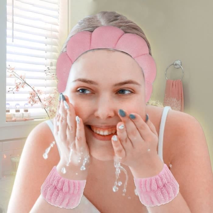 Lot De 2 Bandeaux Grenouille Pour Lavage Du Visage Spa Maquillage Pour Femme Joli Bandeau