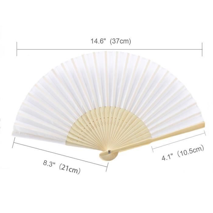 Woohome 15 Pièces Ventilateurs Pliants En Bambou Noir - Décoration Mariage, Danse, DIY Et Refroidissement