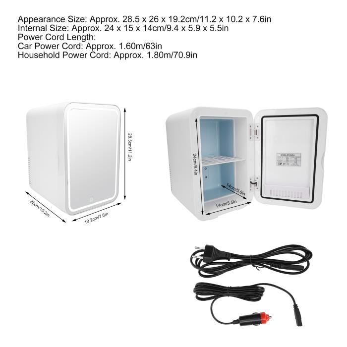 Mini réfrigérateur Portable 8l pour maquillage et cosmétiques,, - Plan C