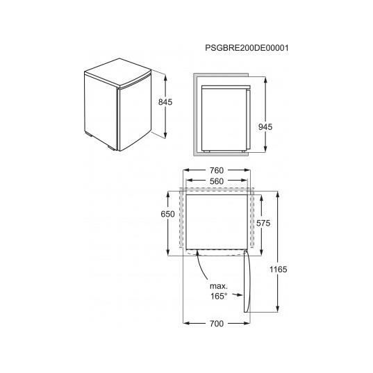 Réfrigérateur Table Top ELECTROLUX LXB1SF11W0 56cm