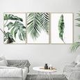 Affiche avec plantes tropicales, Art nordique, scandinave, feuilles vertes, tableau décoratif, toile 20x25cm (No frame) -XUNI49469-2