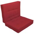 Beautissu ECO Elements coussin d'assise pour canapé en palette 120x80x15cm - Rouge - Extérieur Euro Palette-2