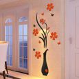 Amovible 3D Prune Vase Stickers Muraux Salon TV Fond Murale Home Decor Taille XS (PV-005)   OBJET DE DECORATION MURALE-2