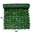 Clôture de jardin - YOSOO - Haie Artificielle - PVC stabilisé aux UV - Couleur verte-2