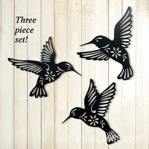 Décoration Murale Colibri Origami 25x20cm - Noir - Fabriqué En France - Plastique Éco-Responsable