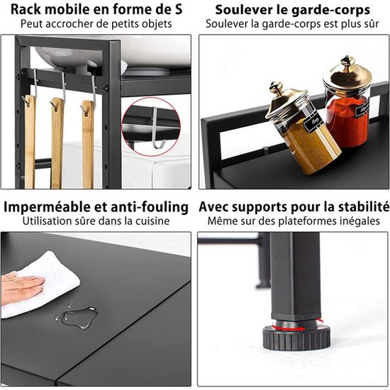 Auauraintt 2 Niveaux Support de Four à Micro-Ondes Extensible,avec 6
