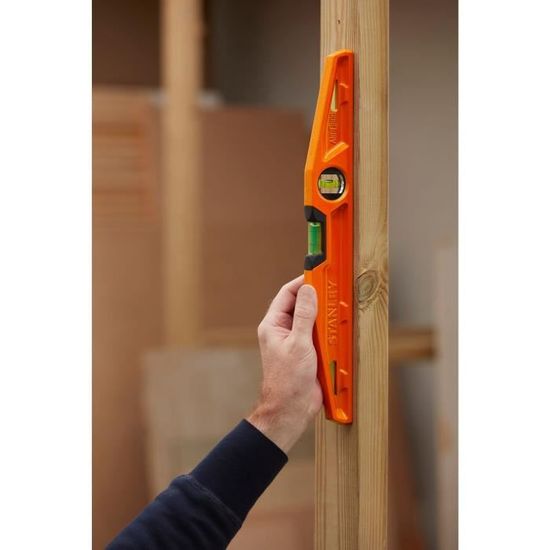 STANLEY Niveau Trapézoïdal FATMAX 40 Cm - Made In France, Grande Fiole Incassable, Précision 0.5 Mm/m, Aluminium Robuste