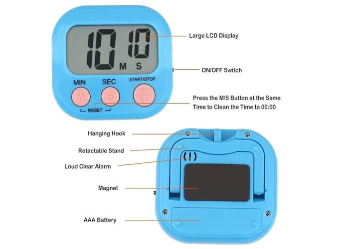 LCD Écran Minuterie De Cuisine Electronique Magnétique Digital Minuteur